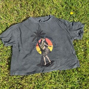 RVCA Graphic Crop Top - Black and Yellow